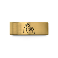 customized dad present ideas – gold tungsten giraffe touch wedding band
