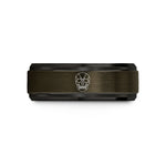 unique presents for men – gunmetal & black tungsten human skull wedding band