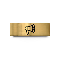father day present ideas – gold tungsten megaphone wedding band