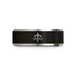 presents for dad men – black & gray tungsten scales sword crossed wedding band