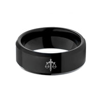 best presents for fathers – black tungsten scales sword crossed wedding band
