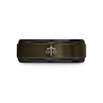 best presents for fathers – gunmetal & black tungsten scales sword crossed wedding band