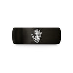 father's day present ideas – black tungsten skeleton hand wedding band