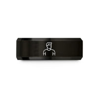 him s comfort fit ring – black tungsten daddy wedding band