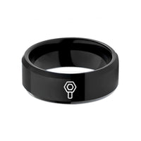 custom wedding ring her – black tungsten hex socket wedding band