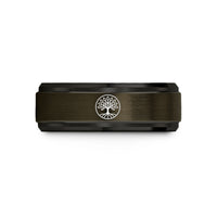 stylish bands for her – gunmetal & black tungsten life circle wedding band