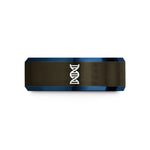 engraved rings for her – gunmetal & blue tungsten dna helix wedding band
