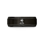 unique presents for her – black tungsten palm island wedding band