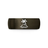 best presents for her – gunmetal & black tungsten palm island wedding band