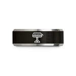 unique rings for her – black & gray tungsten park grill wedding band