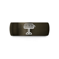 women’s metal rings – gunmetal & black tungsten park grill wedding band