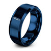 Graduated Pipette – Tungsten Wedding Band, 8 mm, Blue Comfort-Fit Unisex