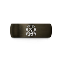 mens black wedding band – gunmetal & black tungsten kick pedal wedding band