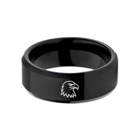 personalized tungsten promise rings – black tungsten bald eagle wedding band