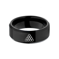 personalized tungsten rings – black tungsten cannonballs pyramid wedding band