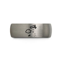 couples engraved tungsten band – blue & grey tungsten fiji wedding band