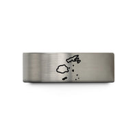 couples engraved tungsten band – blue & grey tungsten fiji wedding band
