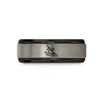 tungsten rings for couples – black & grey tungsten kayaker rolling wedding band