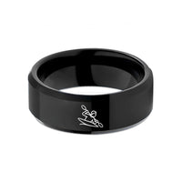 matching tungsten ring sets – black tungsten kayaker rolling wedding band