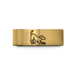 comfort fit tungsten rings – gold tungsten play bow dog wedding band