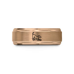 unisex carbide ring styles – rose gold tungsten play bow dog wedding band