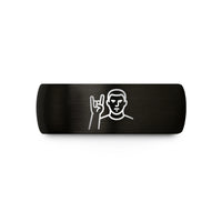 men's tungsten wedding band – black tungsten power horns wedding band