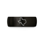 engraved men's wedding band – black & gold tungsten texas wedding band