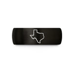 men's beveled edge ring – black tungsten texas wedding band