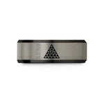 tungsten rings for couples – black & grey tungsten triangular tiling wedding band