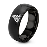 Engraved Tungsten Rings for Men – black tungsten triangular tiling ring