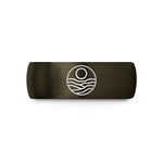 tungsten gold wedding band – gunmetal & black tungsten canyon disk wedding band