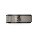 silver wedding rings ladies – black & grey tungsten hiker pole wedding band