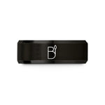 engraved promise rings her – black tungsten ligature reed wedding band