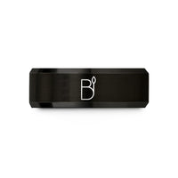 engraved promise rings her – black tungsten ligature reed wedding band
