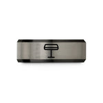 tungsten bands for couples – black & gray tungsten platform sign wedding band