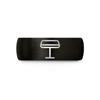 personalized rings for her – black tungsten platform sign wedding band