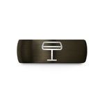 tungsten bands for couples – gunmetal & black tungsten platform sign wedding band