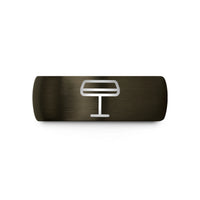 tungsten bands for couples – gunmetal & black tungsten platform sign wedding band