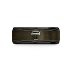 tungsten bands for couples – gunmetal & black tungsten platform sign wedding band