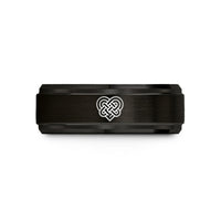 custom tungsten ring her – black & rose gold tungsten celtic love knot wedding band