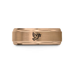tungsten ring for her – rose gold tungsten peace dove star wedding band