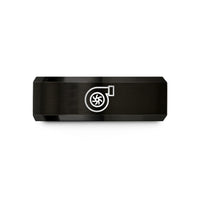 custom men’s tungsten ring – black tungsten turbocharger wedding band