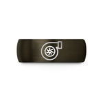 unisex tungsten ring band – gunmetal & black tungsten turbocharger wedding band