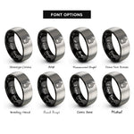 font options for inside engraving on black & gray enlisted chevrons rocker rings