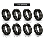 font options for inside engraving on black enlisted chevrons rocker rings