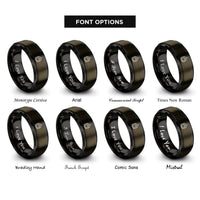font options for inside engraving on gunmetal & black enlisted chevrons rocker rings