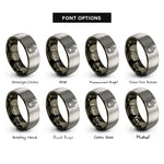 font options for inside engraving on gunmetal & gray enlisted chevrons rocker rings