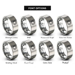 font options for inside engraving on grey enneagram star rings