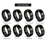 font options for inside engraving on black ensemble shield rings