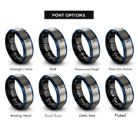font options for inside engraving on black & blue & gray ensign bar vertical rings